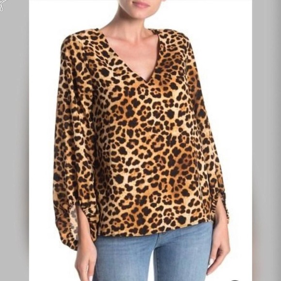 The Vanity Room Tops - THE Vanity Room Leopard Print Blouse XS NWT